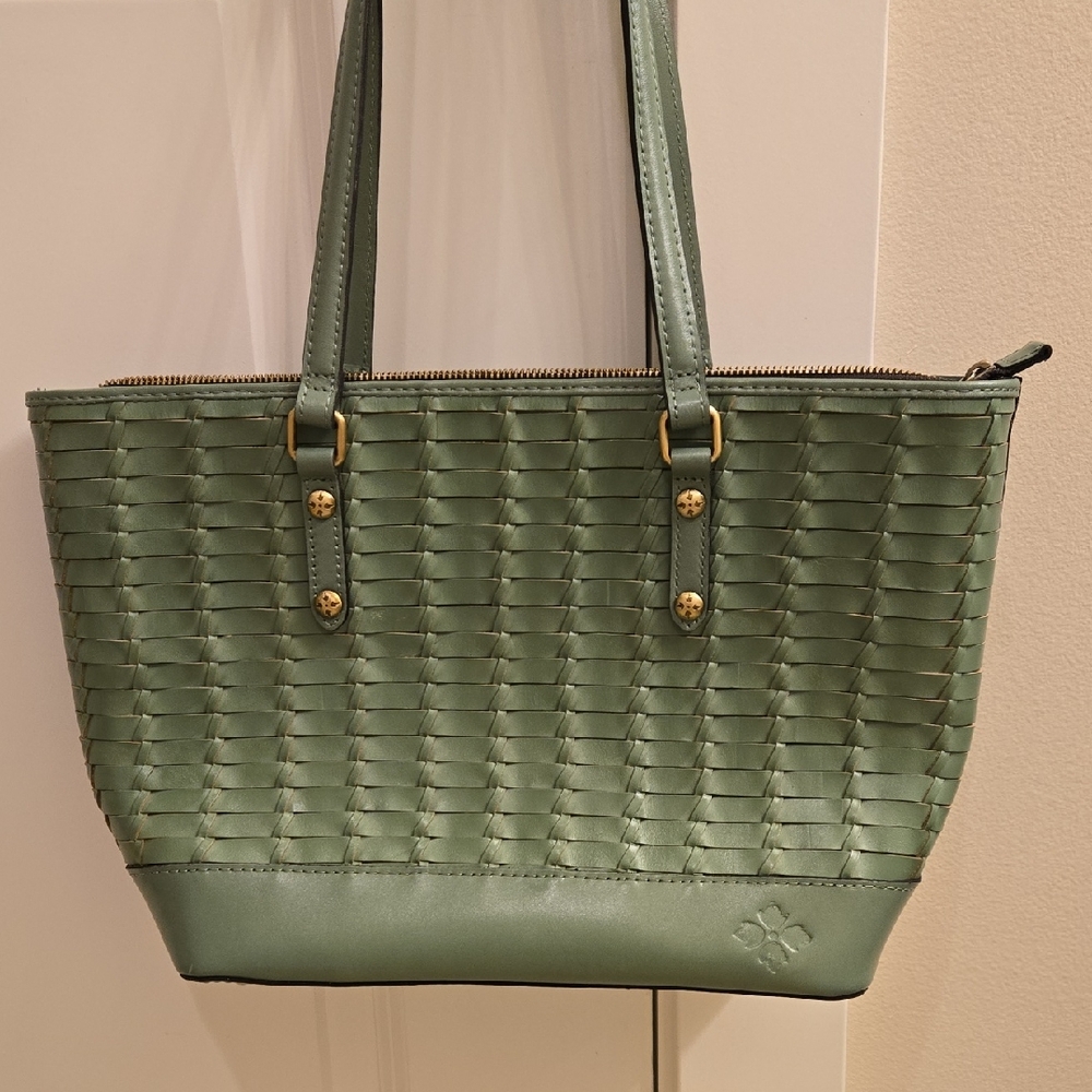 Patricia Nash Woven Olive Green Tote